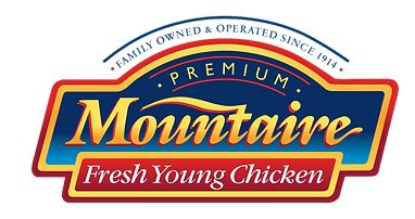 the logo for mountain fresh young chicken