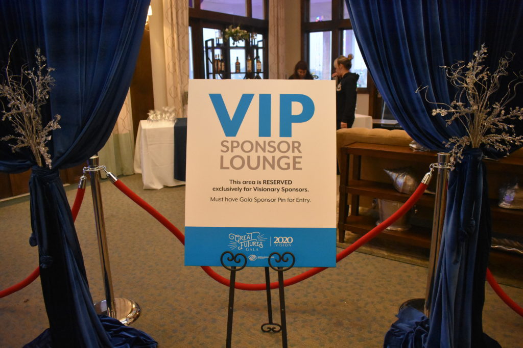 VIP sponsor lounge at the great futures gala