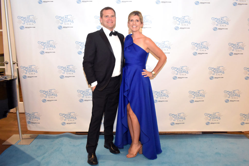 man and woman dressed up at the great futures gala