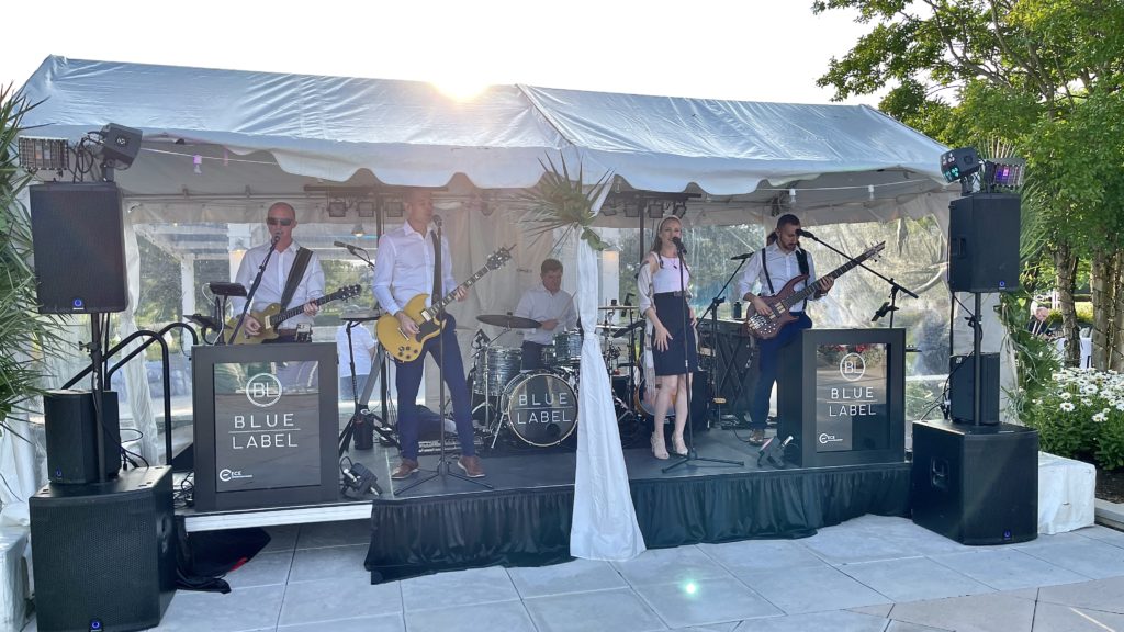 blue label band performing live outside