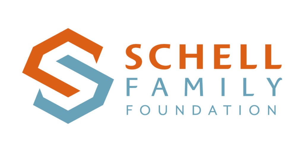 Schell family foundation orange and blue logo