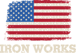 American flag iron works logo